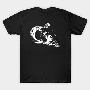 Mysterious Ram Skull (White) T-Shirt